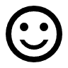 Satisfied face icon top open assistant
